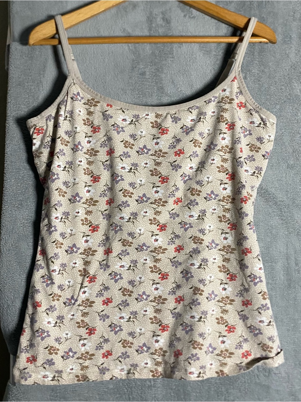 Pact Women's Cream Floral Spaghetti Strap Tank Top summer